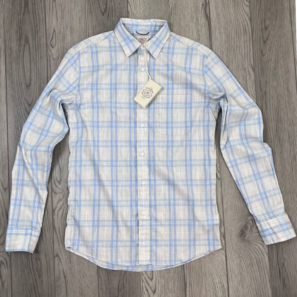 Faherty Men Size XS Blue The Movement Plaid Slim Fit Button Down Cotton Shirt